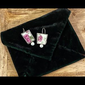 Vintage Looking Silver and Faux Pearl Earrings